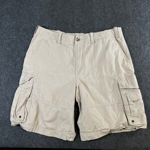 Eddie‎ Bauer Mens 38 Tan Khaki Cotton Cargo Shorts Multi Pocket Outdoor Hiking